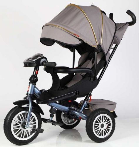 Велосипед 3-х колісний "BestTrike Perfetto" (поворотне сидіння, колеса гумові безкамерні, кошик, фара музична, USB, Bluetooth)  мініатюра фото 1