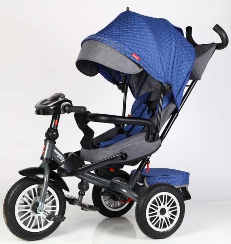 Велосипед 3-х колісний "BestTrike Perfetto" (поворотне сидіння, колеса гумові безкамерні, кошик, фара музична, USB, Bluetooth)  мініатюра фото 1
