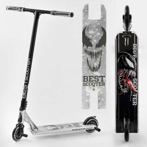 Самокат трюковий "Best Scooter SIMBIOTE" (HIC-система, ПЕГИ, алюмінієвий диск і дека, колеса 120 мм PU, ширина керма - 57 см)  мініатюра фото 1