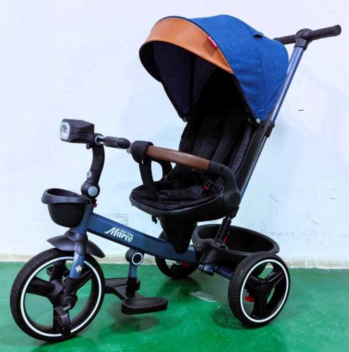 Велосипед дитячий BestTrike Marco поворотне сидіння, складне кермо, колеса з прогумованим PU, кошик, телескопічна ручка, фара музична  мініатюра фото 1