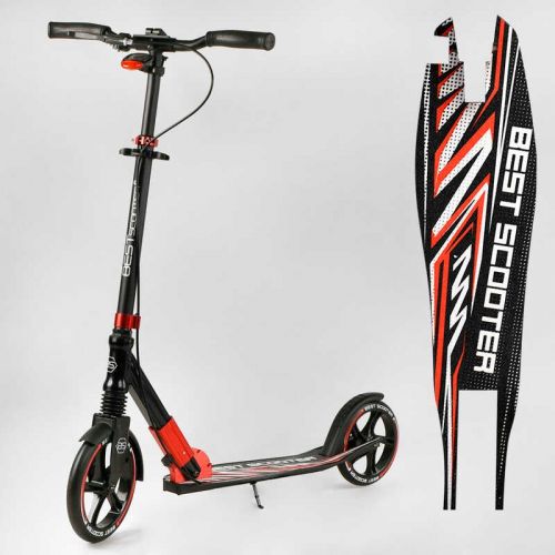 Самокат алюмінієвий "Best Scooter" (колеса PU, ФАРА, затискач керма, d передніх коліс - 230мм, d задніх коліс 200мм, 1 амортизатор передній)  мініатюра фото 1