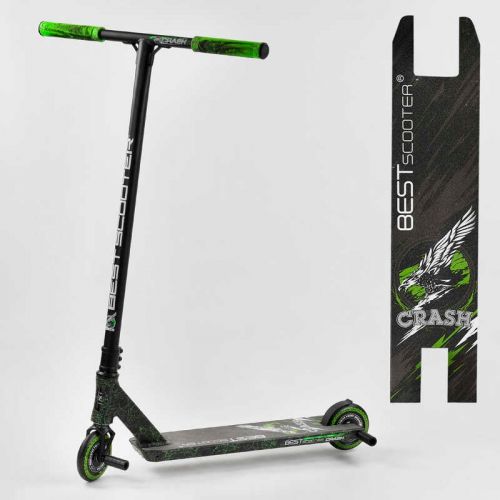 Самокат трюковий "Best Scooter.  CRASH" (HIC-система, ПЕГІ, алюмінієвий диск і дека, колеса 110 мм PU, ширина керма - 57 см, в коробці)  мініатюра фото 1