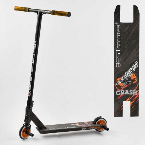 Самокат трюковий "Best Scooter.  CRASH" (HIC-система, ПЕГИ, алюмінієвий диск і дека, колеса 110 мм PU, ширина керма - 57 см, в коробці)  мініатюра фото 1