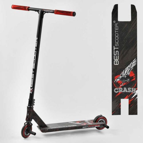 Самокат трюковий "Best Scooter.  CRASH" (HIC-система, ПЕГИ, алюмінієвий диск і дека, колеса 110 мм PU, ширина керма - 57 см, в коробці)  мініатюра фото 1