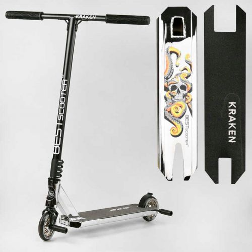 Самокат трюковий "Best Scooter.  Kraken" (HIC-система, ПЕГИ, алюмінієвий диск та дека, АНОДОВАНИЙ, колеса PU 110 мм, ширина керма 58 см)  мініатюра фото 1