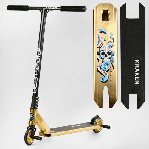 Самокат трюковий "Best Scooter.  Kraken" (HIC-система, ПЕГИ, алюмінієвий диск та дека, АНОДОВАНИЙ, колеса PU 110 мм, ширина керма 58 см)  мініатюра фото 1
