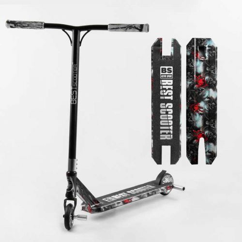 Самокат трюковий "Best Scooter" (HIC-система, ПЕГИ, алюмінієвий диск та дека з ПРИНТОМ, колеса PU, d = 110мм, ширина керма - 60 см, в коробці)  мініатюра фото 1