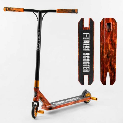Самокат трюковий "Best Scooter" (HIC-система, ПЕГИ, алюмінієвий диск та дека з ПРИНТОМ, колеса PU, d = 110мм, ширина керма - 60 см)  мініатюра фото 1