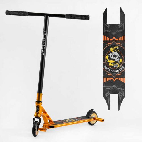Самокат трюковий "Best Scooter" (HIC-система, ПЕГИ, алюмінієвий диск та дека, АНОДОВАНЕ ФАРБУВАННЯ, колеса PU, d = 110мм, ширина керма - 60 см)  мініатюра фото 1
