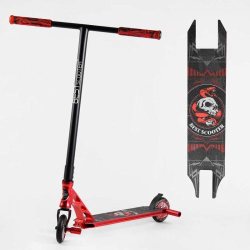 Самокат трюковий "Best Scooter" (HIC-система, ПЕГИ, алюмінієвий диск та дека, АНОДОВАНЕ ФАРБУВАННЯ, колеса PU, d = 110 мм, ширина керма - 60 см)  мініатюра фото 1