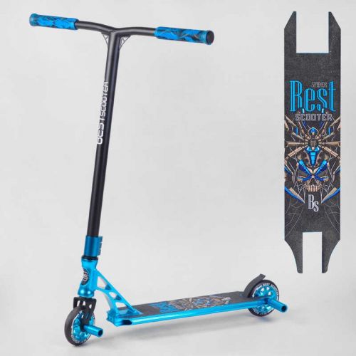 Самокат трюковий "Best Scooter" (HIC-система, ПЕГИ, алюмінієвий диск та дека, АНОДОВАНЕ ФАРБУВАННЯ, колеса PU, d=110 мм, ширина керма - 60 см)  мініатюра фото 1