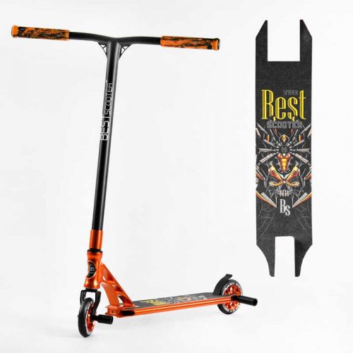 Самокат трюковий "Best Scooter" (HIC-система, ПЕГИ, алюмінієвий диск та дека, АНОДОВАНЕ ФАРБУВАННЯ, колеса PU, d = 110мм, ширина керма - 60 см)  мініатюра фото 1