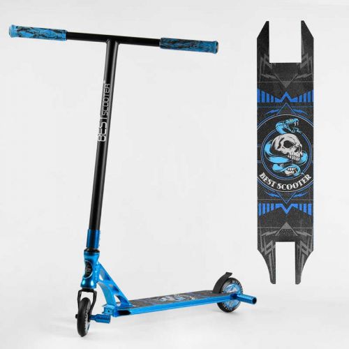 Самокат трюковий "Best Scooter" (HIC-система, ПЕГИ, алюмінієвий диск та дека, АНОДОВАНЕ ФАРБУВАННЯ, колеса PU, d = 110мм, ширина керма - 60 см)  мініатюра фото 1