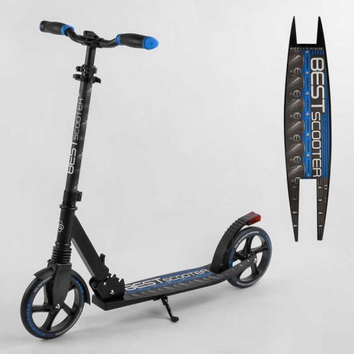 Самокат алюмінієвий "Best Scooter" (гальмо зі світлом, колеса PU, діаметр коліс - 200 мм, 1 амортизатор передній, затиск керма)  мініатюра фото 1
