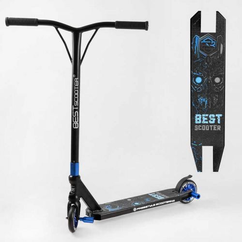 Самокат трюковий "Best Scooter" (HIC-система, ПЕГИ, алюмінієвий диск та дека, колеса PU d-110мм, ширина керма-52см, висота - 83см)  мініатюра фото 1