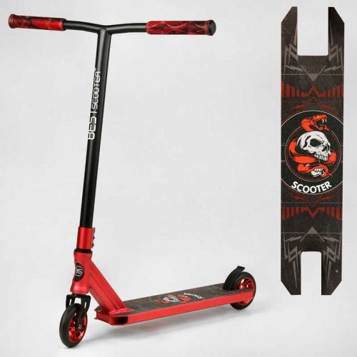 Самокат трюковий "Best Scooter" (HIC-система, ПЕГИ, алюмінієвий диск та дека, АНОДОВАНЕ ФАРБУВАННЯ, колеса PU, d=110 мм, ширина керма – 58 см)  мініатюра фото 1