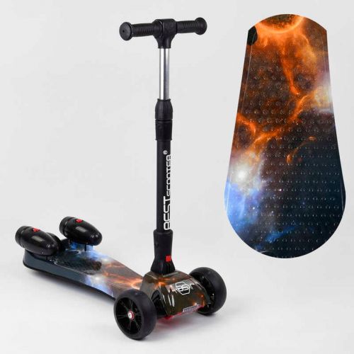 Самокат "Best Scooter" (з парогенератором, МУЗИКА, ДИМ, ТУРБІНИ, пластмасовий, колеса PU 120х40мм, складне алюмінієве кермо, в коробці)  мініатюра фото 1