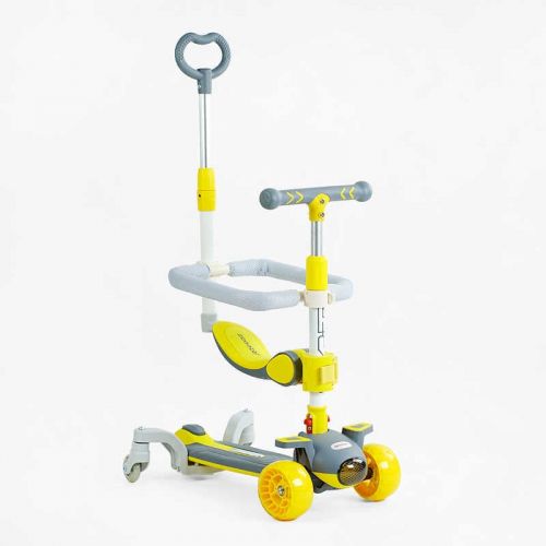 Самокат 5в1 "Skyper" (колеса PU 125х40мм зі світлом, музика та підсвічування платформи, з ДОП.  КОЛЕСАМИ, захисний бампер, в коробці)  мініатюра фото 1