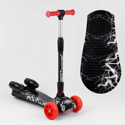 Самокат "Best Scooter.  MAXI" (з парогенератором, МУЗИКА, ДИМ, ТУРБІНИ, пластмасовий, колеса PU 120х40мм, складне алюмінієве кермо, в коробці  мініатюра фото 1