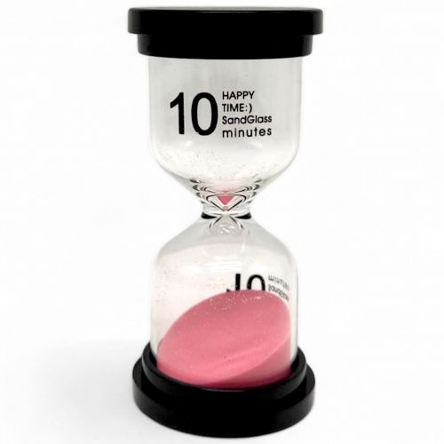 Пісочний годинник на 10 хв, висота - 10 см (рожевий) мініатюра фото 1 Пісочний годинник на 10 хв, висота - 10 см (рожевий) мініатюра фото 1