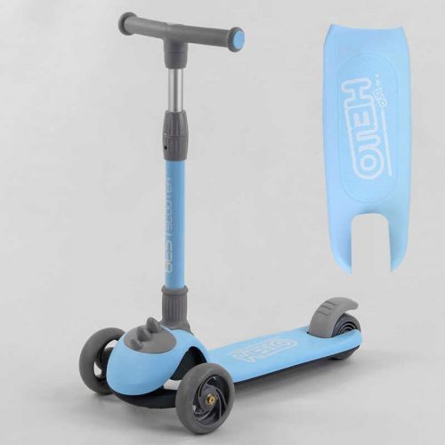 Самокат триколісний D-0885 Best Scooter, БЛАКИТНИЙ,  складане алюмінієве кермо, 3 колеса PU зі світлом, d = 120*35 мм  мініатюра фото 1