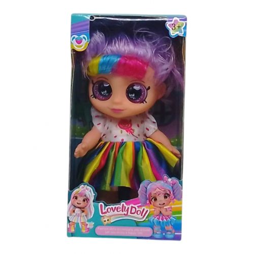 Лялька "Lovely Doll", 22 см, підсвічування, весела пісенька (бузкова)  мініатюра фото 1