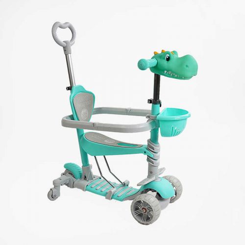 Самокат 5в1 "Best Scooter", з ДОП.  КОЛЕСАМИ, захисний бампер, PU колеса зі світлом, в коробці  мініатюра фото 1