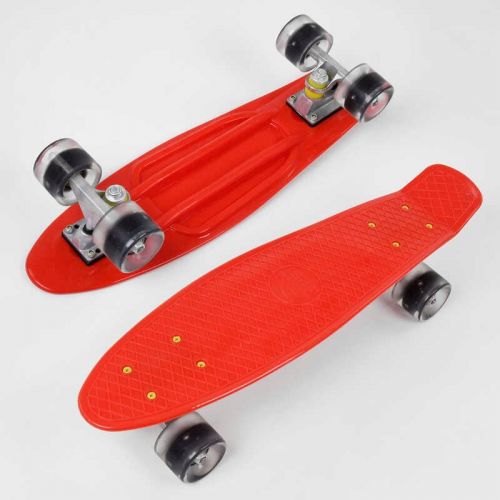 Скейт Пенні борд "Best Board", червоний, дошка = 55см, колеса PU зі світлом, діаметр 6 см  мініатюра фото 1