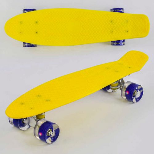 Пенні борд "Best Board", ЖОВТИЙ, дошка = 55см, колеса PU зі світлом, діаметр 6 см  мініатюра фото 1