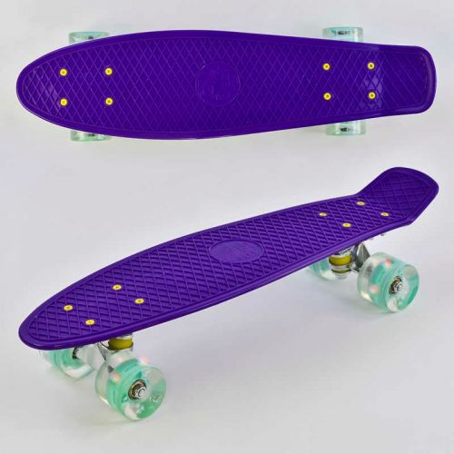 Пенні борд "Best Board", ФІОЛЕТОВИЙ, дошка = 55см, колеса PU зі світлом, діаметр 6 см  мініатюра фото 1