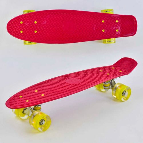 Пенні борд "Best Board", ЧЕРВОНИЙ, дошка = 55см, колеса PU зі світлом, діаметр 6 см  мініатюра фото 1