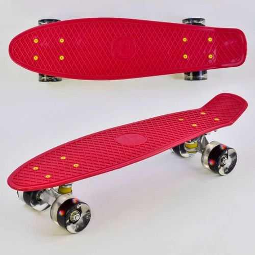 Пенні борд "Best Board", ВИШНЕВИЙ, дошка = 55см, колеса PU зі світлом, діаметр 6 см  мініатюра фото 1