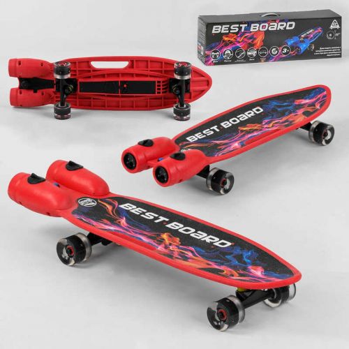 Скейтборд "Best Board" з музикою і димом, USB зарядка, акумуляторні батареї, колеса PU зі світлом 60х45 мм  мініатюра фото 1