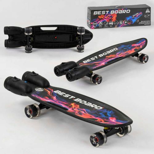 Скейтборд "Best Board" з музикою і димом, USB зарядка, акумуляторні батареї, колеса PU зі світлом 60х4 мм  мініатюра фото 1
