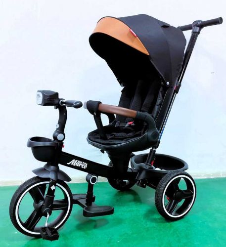 Велосипед 9155 BestTrike Marco (1) поворотне сидіння, складне кермо, колеса з прогумованим PU, кошик, телескопічна ручка, фара музична  мініатюра фото 1