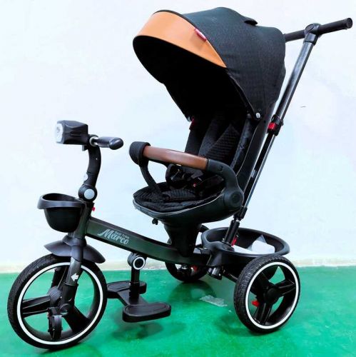 Велосипед 9155 BestTrike Marco (1) поворотне сидіння, складне кермо, колеса з прогумованим PU, кошик, телескопічна ручка, фара музична  мініатюра фото 1