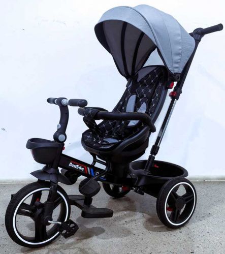 Велосипед 6390 BestTrike Oscar (1) ПОВОРОТНЕ СИДІННЯ, КЕРМО СКЛАДАЄТЬСЯ, КОЛЕСА З ПРОГУМОВАНИМ PU, КОШИК, ТЕЛЕСКОПІЧНА РУЧКА  мініатюра фото 1