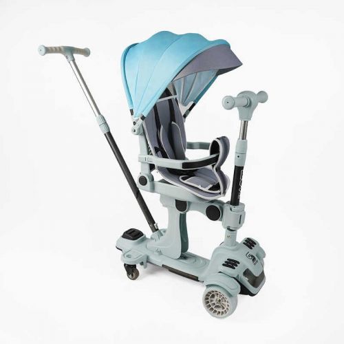 Самокат 5в1 Skyper (4) колеса PU125х40мм зі світлом, з капюшоном, поворотне сидіння, з ДОП.  КОЛЕСАМИ, захисний бампер, в коробці  мініатюра фото 1