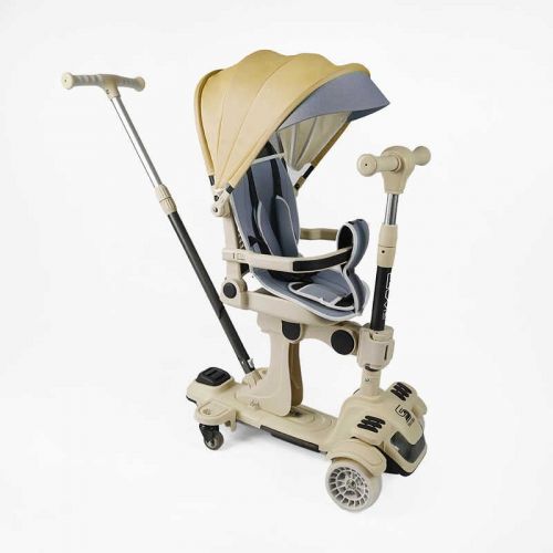 Самокат 5в1 Skyper (4) колеса PU125х40 мм зі світлом, з капюшоном, поворотне сидіння, з ДОП.  КОЛЕСАМИ, захисний бампер, в коробці  мініатюра фото 1