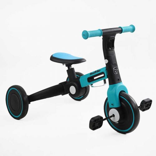 Велосипед 3-х колесный BS-77552 Best Trike (1) колеса EVA переднее 8”, заднее 6”, нейлоновая рама, трансформируется в велобег, подсветка, в коробке  мініатюра фото 1