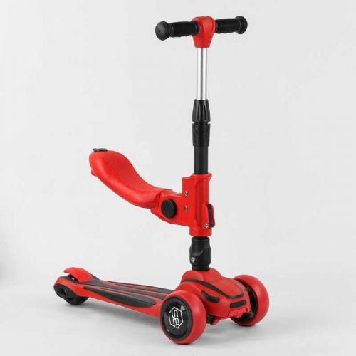Самокат триколісний з сидінням ST-18003 (6) Best Scooter, MAXI, складне алюмінієве кермо, 3 колеса PU зі світлом, d = 12 см  мініатюра фото 1