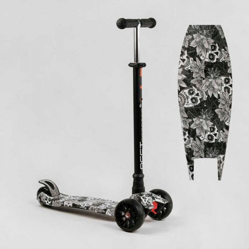 Самокат трехколесный "Best Scooter" (руль съемный, колеса PU со светом, передний 130х25 мм, задние сдвоенные 80х45 мм, в коробке)  мініатюра фото 1