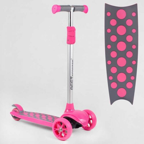 Самокат трехколесный LK-61022 Best Scooter (4) СВЕТ ДЕКИ, КОЛЕС И ДИСКОВ, съёмный руль, передние колёса PU 120х35мм, задние колеса PU 80х30мм  мініатюра фото 1