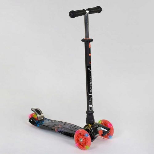 Самокат "Best Scooter" пластмассовый, 4 колеса PU, СВЕТ, трубка руля алюминиевая, d=12 см, в коробке  мініатюра фото 1