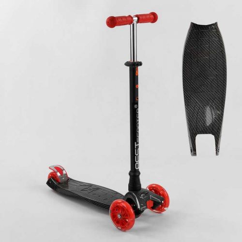 Самокат "Best Scooter" пластмассовый, 4 колеса PU, СВЕТ, трубка руля алюминиевая, d=12 см, в коробке  мініатюра фото 1