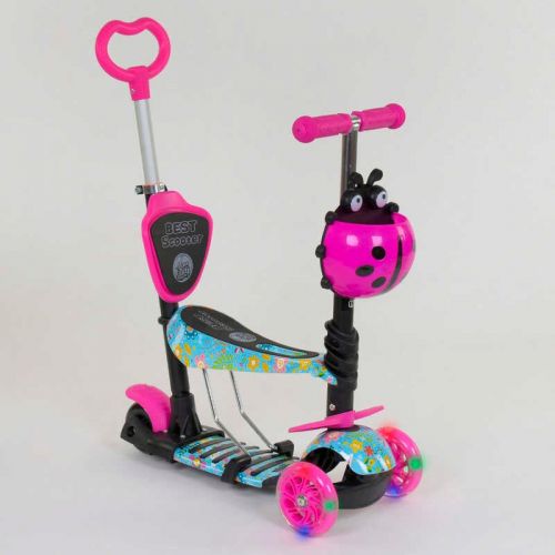 Самокат 5в1 26901 (1) Best Scooter, АБСТРАКЦИЯ, PU колеса, ПОДСВЕТКА  КОЛЕС, в коробке  мініатюра фото 1