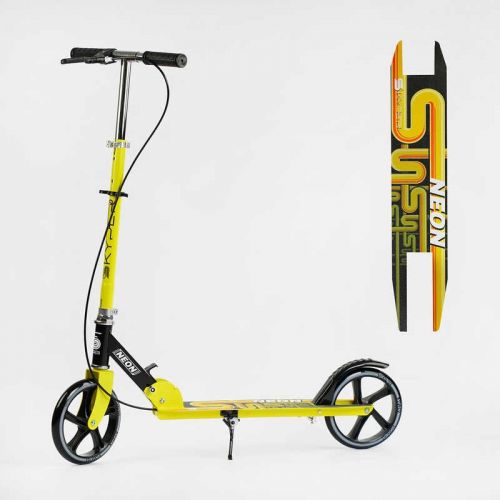 Самокат двухколесный Skyper Neon N-81483 (6) стальная рама, ручной тормоз, колеса PU диаметр 200мм, грипсы резиновые  мініатюра фото 1
