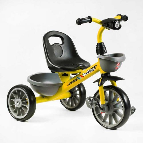 Велосипед 3-х колесный BS-16390 Best Trike (1) колеса EVA переднее 12”, заднее 10”, стальная рама, фара с музыкой и светом, 2 корзины, в коробке  мініатюра фото 1