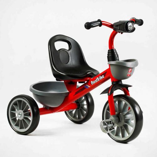 Велосипед 3-х колесный BS-23044 Best Trike (1) колеса EVA переднее 12”, заднее 10”, стальная рама, фара с музыкой и светом, 2 корзины, в коробке  мініатюра фото 1
