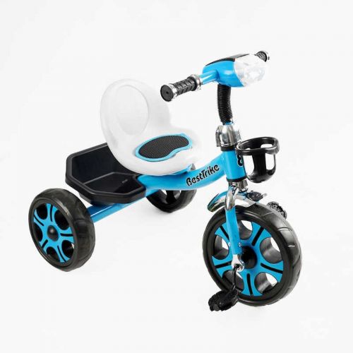 Велосипед 3-х колісний BS-24513 Best Trike (1) колеса EVA переднє 12’’, заднє 10’’, сталева рама, фара з музикою та світлом, кошик, в коробці  мініатюра фото 1